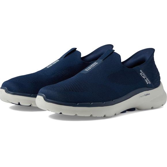 Skechers Mens Go Walk 6 Slip-ins Sneakers 10 Extra Wide Fit Navy Blue NIB - Picture 1 of 10